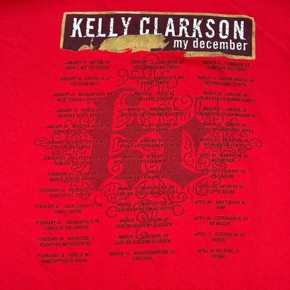 Kelly Clarkson 2008 My December Tour T-Shirt - XL - Picture 5 of 6